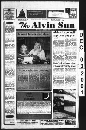 Primary view of object titled 'The Alvin Sun (Alvin, Tex.), Vol. 110, No. 98, Ed. 1 Monday, December 3, 2001'.