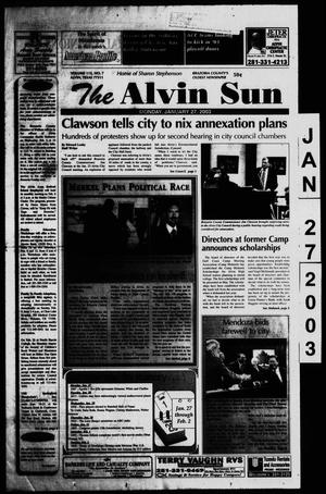 The Alvin Sun (Alvin, Tex.), Vol. 112, No. 7, Ed. 1 Monday, January 27, 2003