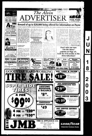 Primary view of object titled 'The Alvin Advertiser (Alvin, Tex.), Ed. 1 Wednesday, June 18, 2003'.