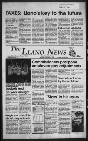 Primary view of object titled 'The Llano News (Llano, Tex.), Vol. 100, No. 17, Ed. 1 Thursday, February 15, 1990'.