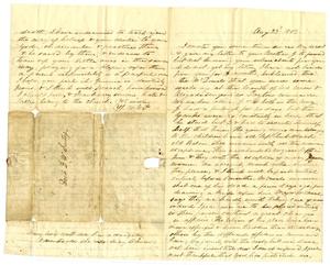 Primary view of object titled '[Letter from Maud C. Fentress to David Fentress, August 23, 1863]'.