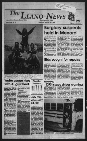 The Llano News (Llano, Tex.), Vol. 100, No. 45, Ed. 1 Thursday, August 30, 1990