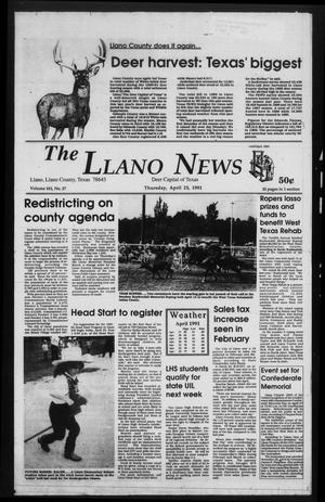 The Llano News (Llano, Tex.), Vol. 101, No. 27, Ed. 1 Thursday, April 25, 1991