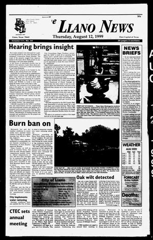 The Llano News (Llano, Tex.), Vol. 111, No. 44, Ed. 1 Thursday, August 12, 1999