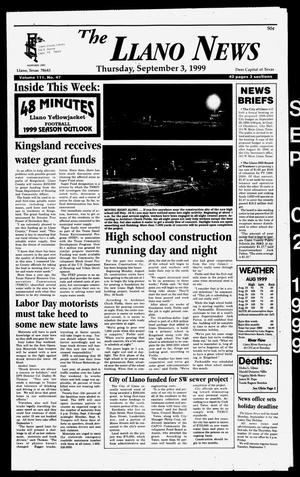 Primary view of object titled 'The Llano News (Llano, Tex.), Vol. 111, No. 47, Ed. 1 Thursday, September 2, 1999'.