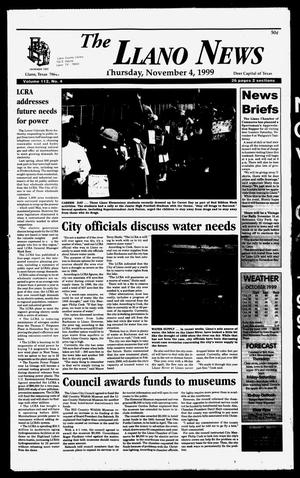 Primary view of object titled 'The Llano News (Llano, Tex.), Vol. 112, No. 4, Ed. 1 Thursday, November 4, 1999'.