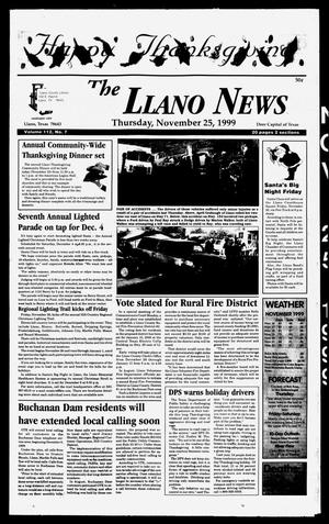 Primary view of object titled 'The Llano News (Llano, Tex.), Vol. 112, No. 7, Ed. 1 Thursday, November 25, 1999'.
