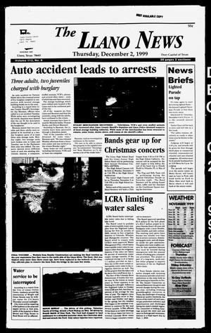 Primary view of object titled 'The Llano News (Llano, Tex.), Vol. 112, No. 8, Ed. 1 Thursday, December 2, 1999'.