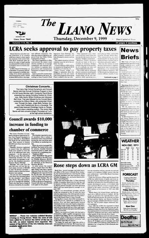 The Llano News (Llano, Tex.), Vol. 112, No. 9, Ed. 1 Thursday, December 9, 1999