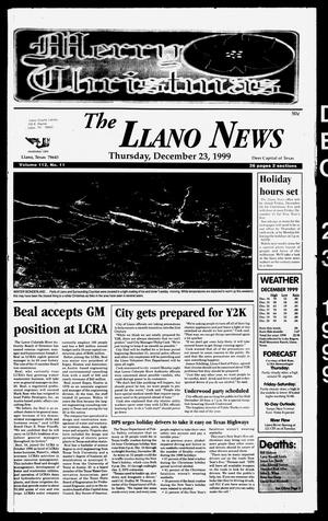 Primary view of object titled 'The Llano News (Llano, Tex.), Vol. 112, No. 11, Ed. 1 Thursday, December 23, 1999'.