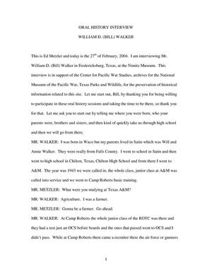 Oral History Interview with William Walker, February 27, 2004