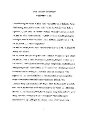 Oral History Interview with William W. Smith, September 3, 2004