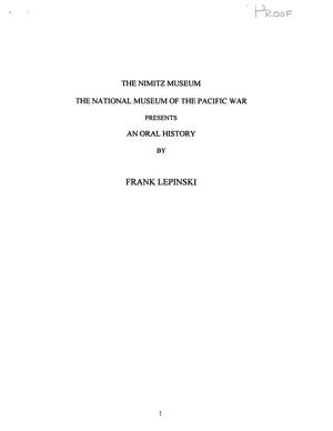 Oral History Interview with Frank Lepinski, November 21, 2005