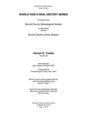 Oral History Interview with Vernon E. Tucker, March 26, 2007