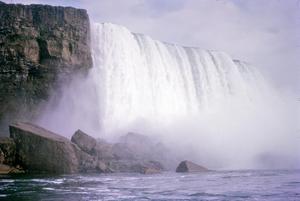 [Niagara Falls Partially Obscured by Mist]