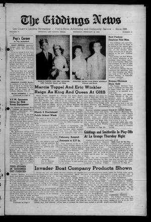 The Giddings News (Giddings, Tex.), Vol. 70, No. 13, Ed. 1 Thursday, February 19, 1959