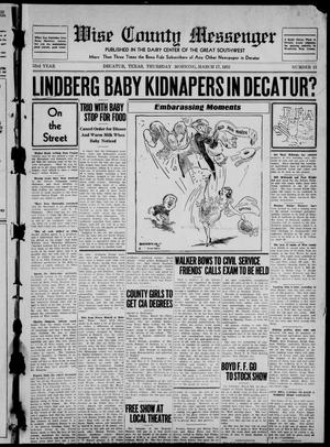 Wise County Messenger (Decatur, Tex.), Vol. 53, No. 12, Ed. 1 Thursday, March 17, 1932