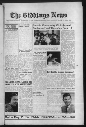 The Giddings News (Giddings, Tex.), Vol. 69, No. 43, Ed. 1 Thursday, September 18, 1958