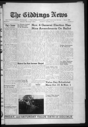 The Giddings News (Giddings, Tex.), Vol. 69, No. 49, Ed. 1 Thursday, October 30, 1958