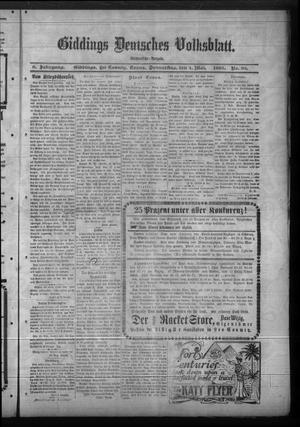 Giddings Deutsches Volksblatt. (Giddings, Tex.), Vol. 6, No. 32, Ed. 1 Thursday, May 4, 1905