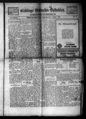 Giddings Deutsches Volksblatt. (Giddings, Tex.), Vol. 38, No. 37, Ed. 1 Thursday, October 28, 1937