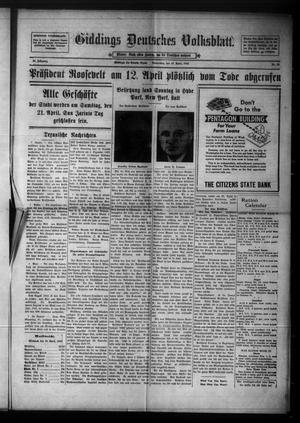 Giddings Deutsches Volksblatt. (Giddings, Tex.), Vol. 44, No. 50, Ed. 1 Thursday, April 19, 1945