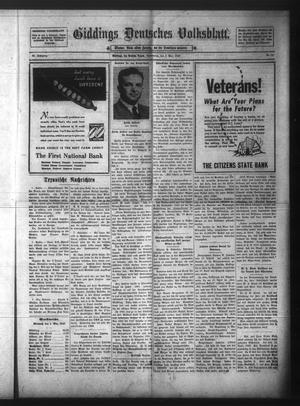 Giddings Deutsches Volksblatt. (Giddings, Tex.), Vol. 45, No. 51, Ed. 1 Thursday, May 2, 1946