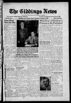 The Giddings News (Giddings, Tex.), Vol. 65, No. 4, Ed. 1 Thursday, January 8, 1953