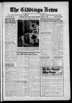 The Giddings News (Giddings, Tex.), Vol. 65, No. 12, Ed. 1 Thursday, March 5, 1953