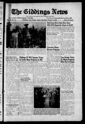 The Giddings News (Giddings, Tex.), Vol. 65, No. 14, Ed. 1 Thursday, March 19, 1953