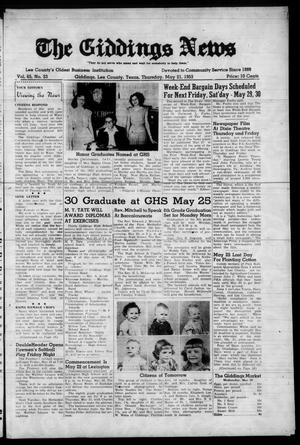 The Giddings News (Giddings, Tex.), Vol. 65, No. 23, Ed. 1 Thursday, May 21, 1953
