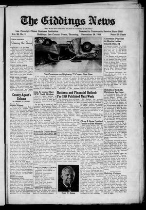 The Giddings News (Giddings, Tex.), Vol. 66, No. 3, Ed. 1 Thursday, December 24, 1953