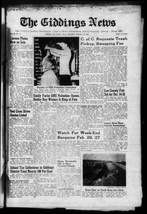 The Giddings News (Giddings, Tex.), Vol. 66, No. 11, Ed. 1 Thursday, February 18, 1954
