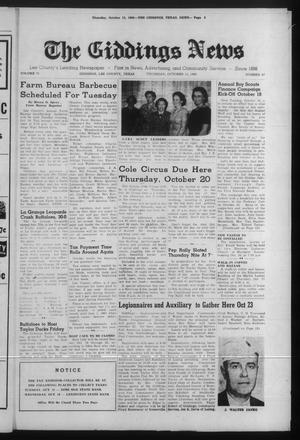 The Giddings News (Giddings, Tex.), Vol. 71, No. 47, Ed. 1 Thursday, October 13, 1960