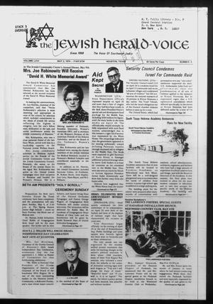Primary view of object titled 'The Jewish Herald-Voice (Houston, Tex.), Vol. 66, No. 4, Ed. 1 Thursday, May 2, 1974'.