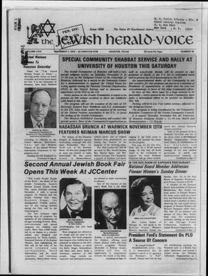 Primary view of object titled 'The Jewish Herald-Voice (Houston, Tex.), Vol. 66, No. 30, Ed. 1 Thursday, November 7, 1974'.