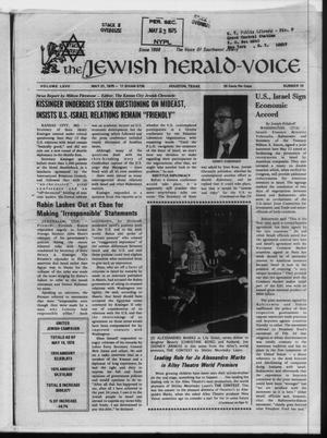 Primary view of object titled 'The Jewish Herald-Voice (Houston, Tex.), Vol. 67, No. 10, Ed. 1 Wednesday, May 21, 1975'.