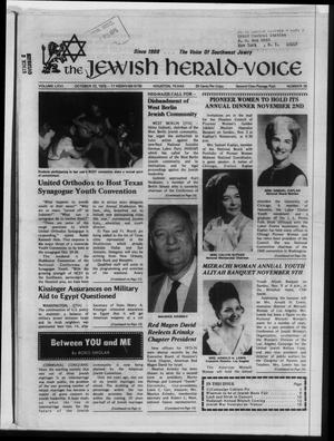 Primary view of object titled 'The Jewish Herald-Voice (Houston, Tex.), Vol. 66, No. 30, Ed. 1 Wednesday, October 22, 1975'.