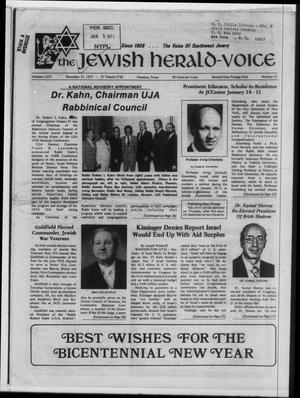 Primary view of object titled 'The Jewish Herald-Voice (Houston, Tex.), Vol. 66, No. 41, Ed. 1 Wednesday, December 31, 1975'.