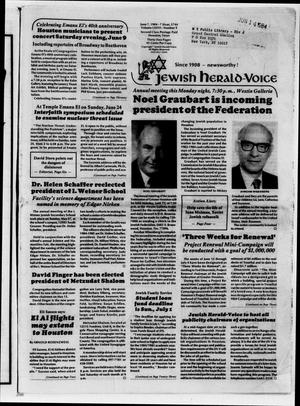 Primary view of object titled 'Jewish Herald-Voice (Houston, Tex.), Vol. 76, No. 9, Ed. 1 Thursday, June 7, 1984'.