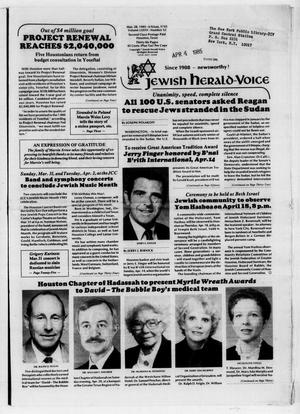 Primary view of object titled 'Jewish Herald-Voice (Houston, Tex.), Vol. 76, No. 52, Ed. 1 Thursday, March 28, 1985'.