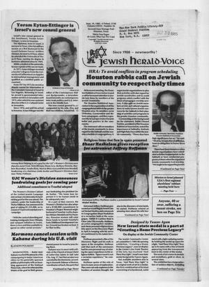 Primary view of object titled 'Jewish Herald-Voice (Houston, Tex.), Vol. 77, No. 26, Ed. 1 Thursday, September 19, 1985'.