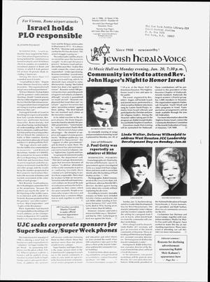 Primary view of object titled 'Jewish Herald-Voice (Houston, Tex.), Vol. 77, No. 41, Ed. 1 Thursday, January 2, 1986'.