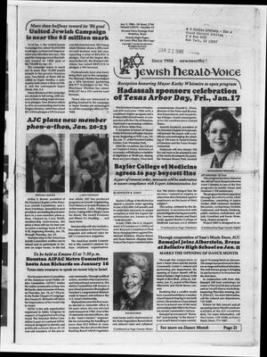 Primary view of object titled 'Jewish Herald-Voice (Houston, Tex.), Vol. 77, No. 42, Ed. 1 Thursday, January 9, 1986'.