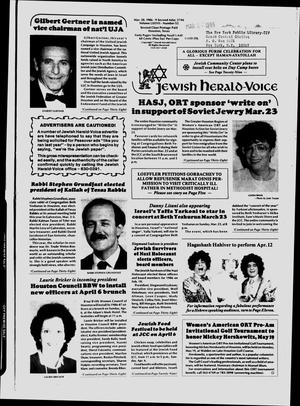 Primary view of object titled 'Jewish Herald-Voice (Houston, Tex.), Vol. 77, No. 52, Ed. 1 Thursday, March 20, 1986'.