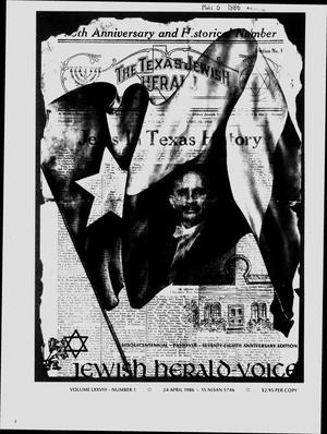 Primary view of object titled 'Jewish Herald-Voice (Houston, Tex.), Vol. 78, No. 1, Ed. 1 Thursday, April 24, 1986'.