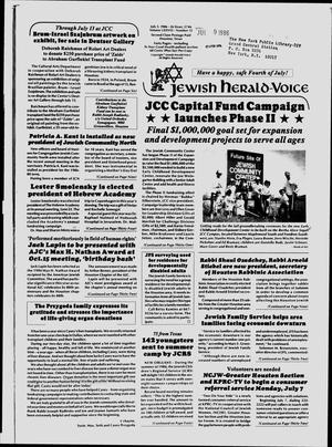 Primary view of object titled 'Jewish Herald-Voice (Houston, Tex.), Vol. 78, No. 12, Ed. 1 Thursday, July 3, 1986'.