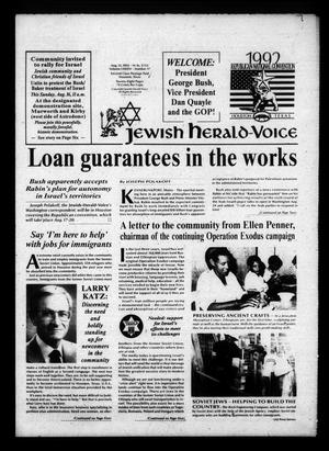 Primary view of object titled 'Jewish Herald-Voice (Houston, Tex.), Vol. 84, No. 17, Ed. 1 Thursday, August 13, 1992'.