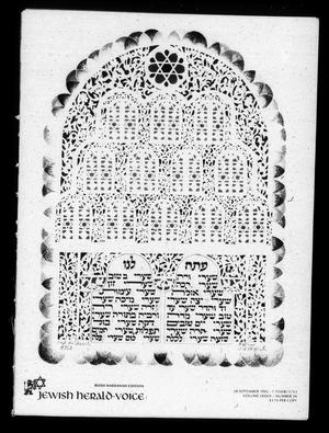Primary view of object titled 'Jewish Herald-Voice (Houston, Tex.), Vol. 84, No. 24, Ed. 1 Monday, September 28, 1992'.