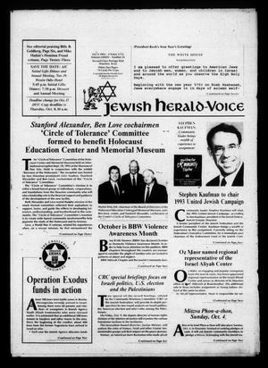 Primary view of object titled 'Jewish Herald-Voice (Houston, Tex.), Vol. 84, No. 25, Ed. 1 Thursday, October 1, 1992'.